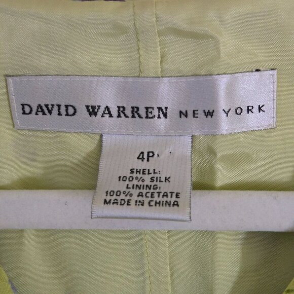 David Warren Y2K Chartreuse Purple Floral Silk Maxi Dress Size 4p - Picture 4 of 4